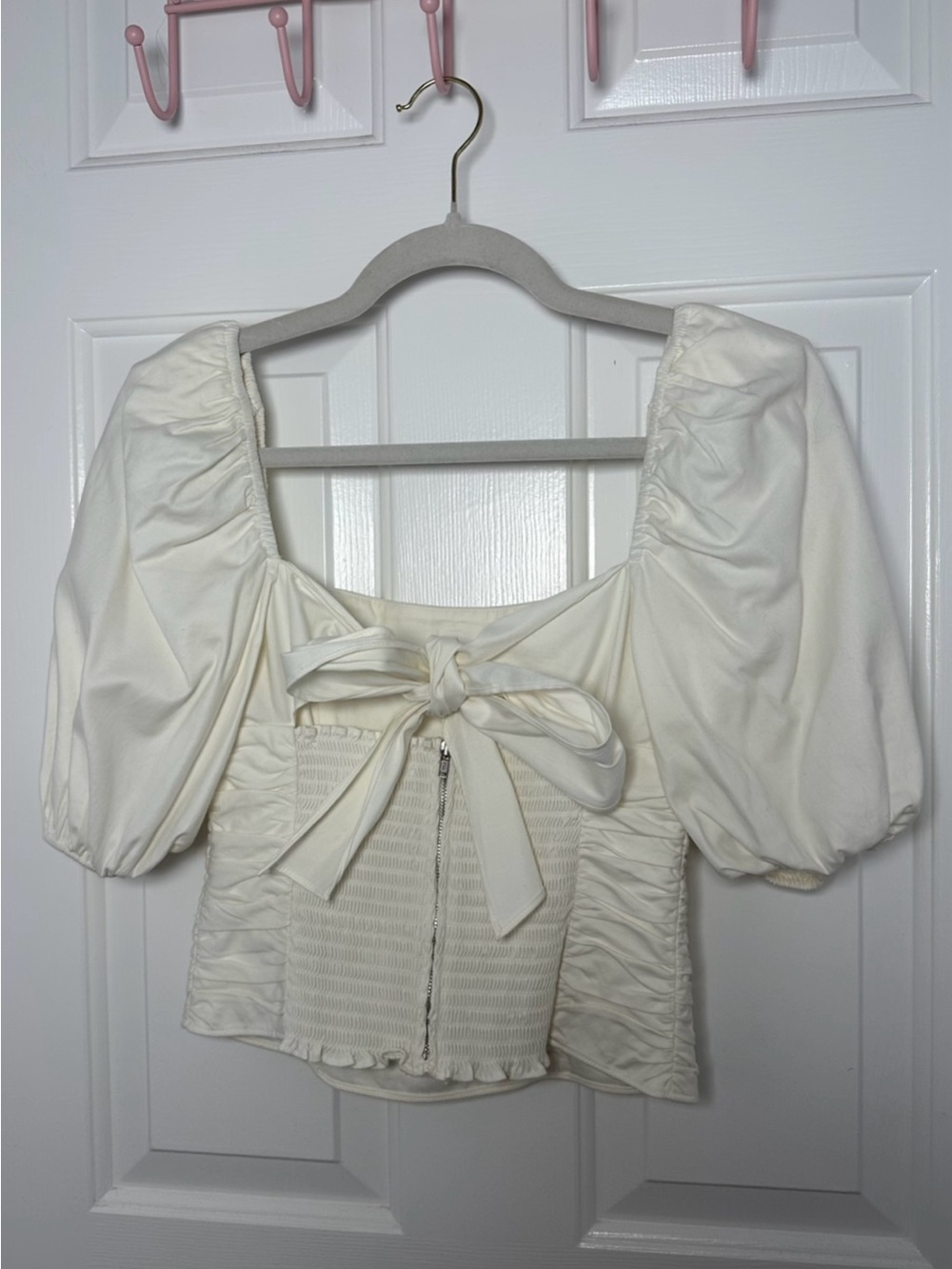 Reformation Barry Top with Bow & Puff Sleeve - Picture 4 of 8